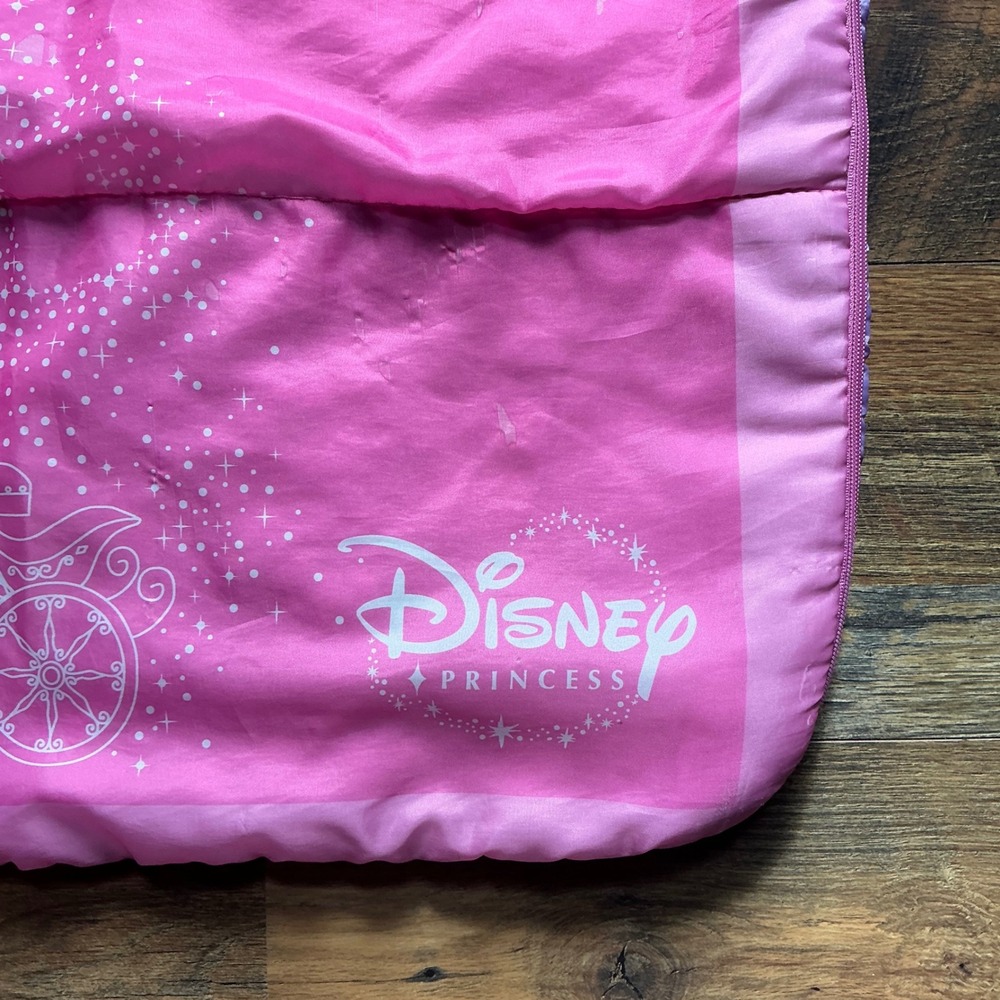 Disney Princess Sleeping Bag Toddler Kids Sleepover Camping Pink Carriage‎ - Picture 2 of 4